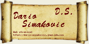 Dario Simaković vizit kartica